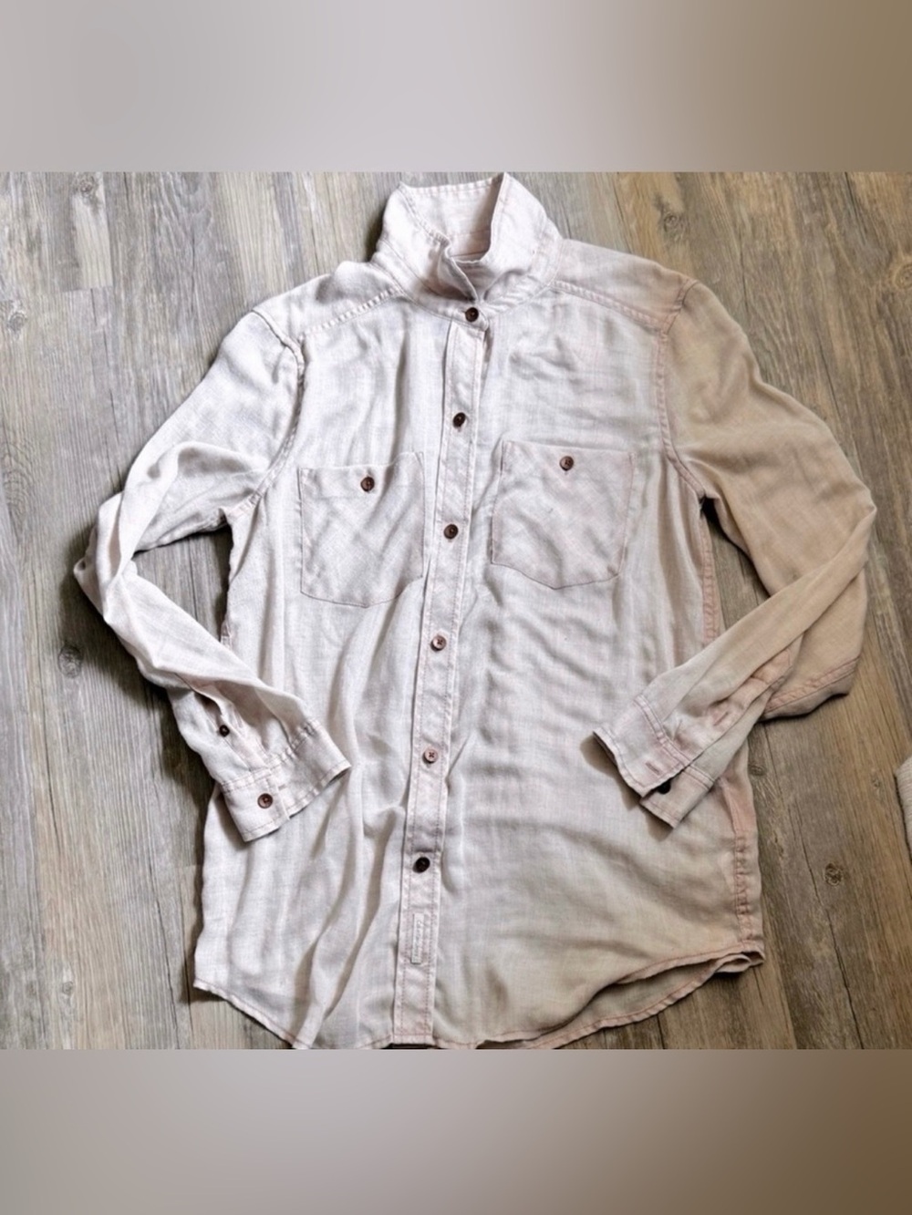 Calvin Klein Women's Pink Long Sleeve Button-Down Utility Shirt Size Small